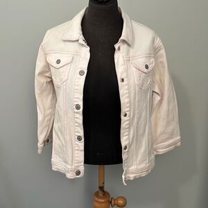 Stretch Women's White Denim Jacket